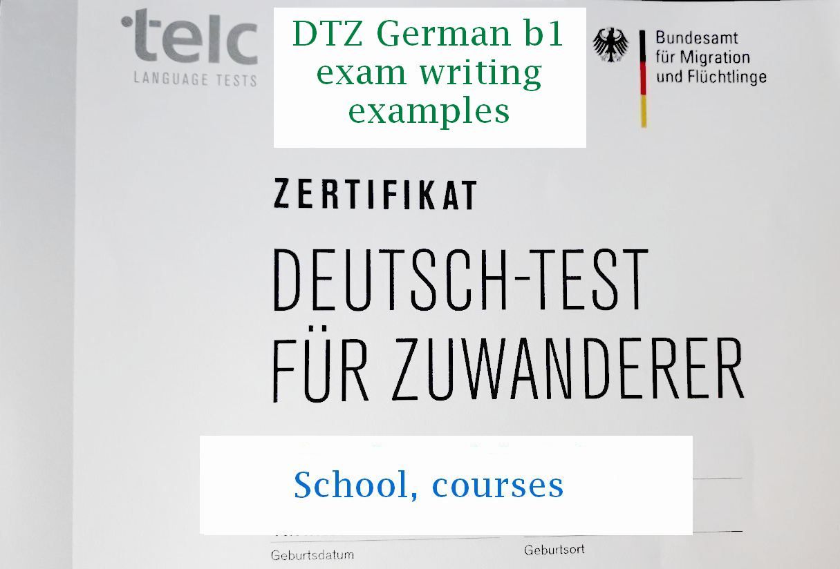 German writing examples for DTZ b1