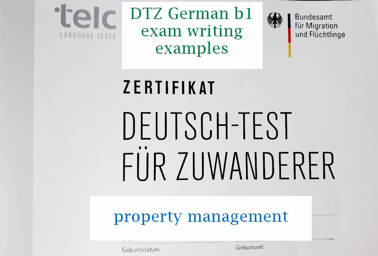 German B1 exam writing examples
