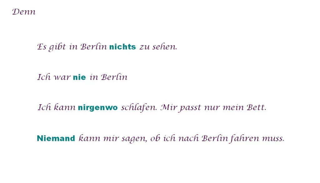 Difference between kein and nicht Negation in German / Unterschied zwischen nicht und nichts